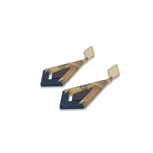 Toolally Art Deco Diamond Drop Earrings In Gold