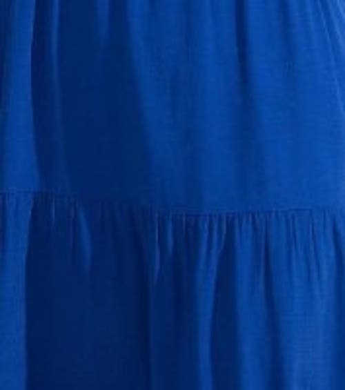 Live Unlimited Tiered V-neck Midaxi Dress In Blue