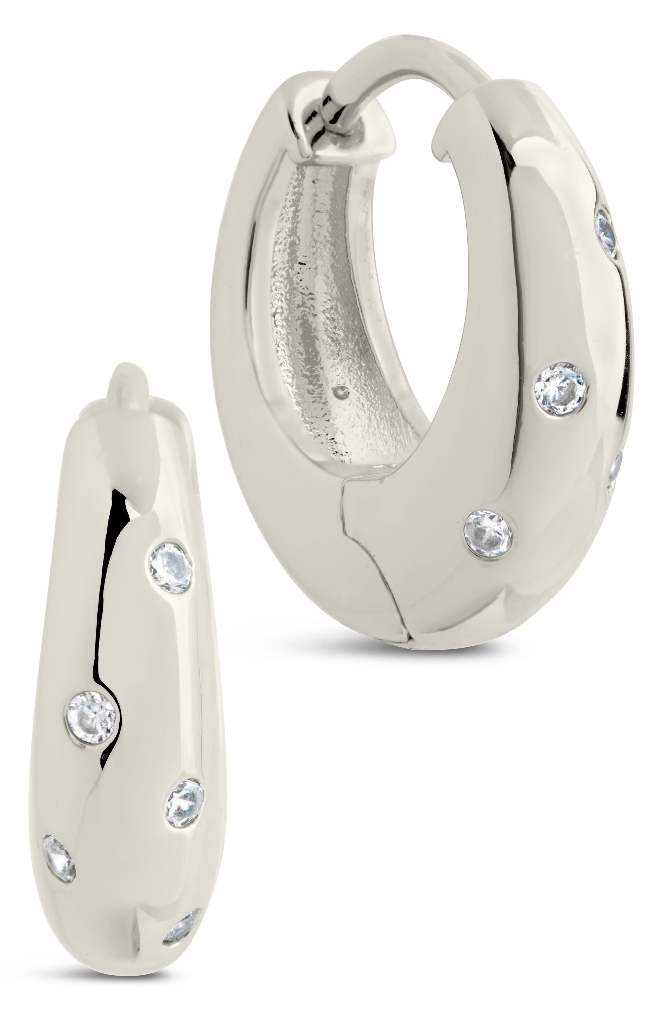 Sterling Forever Sierra CZ Hoop Earrings