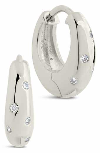 Sterling Forever Sierra CZ Hoop Earrings