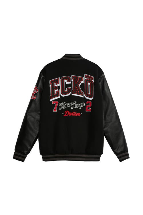 Ecko Unltd Rhino Varsity Letterman In Black