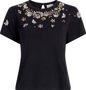 Cinq à Sept Tumbling Flowers Shrunken T-Shirt