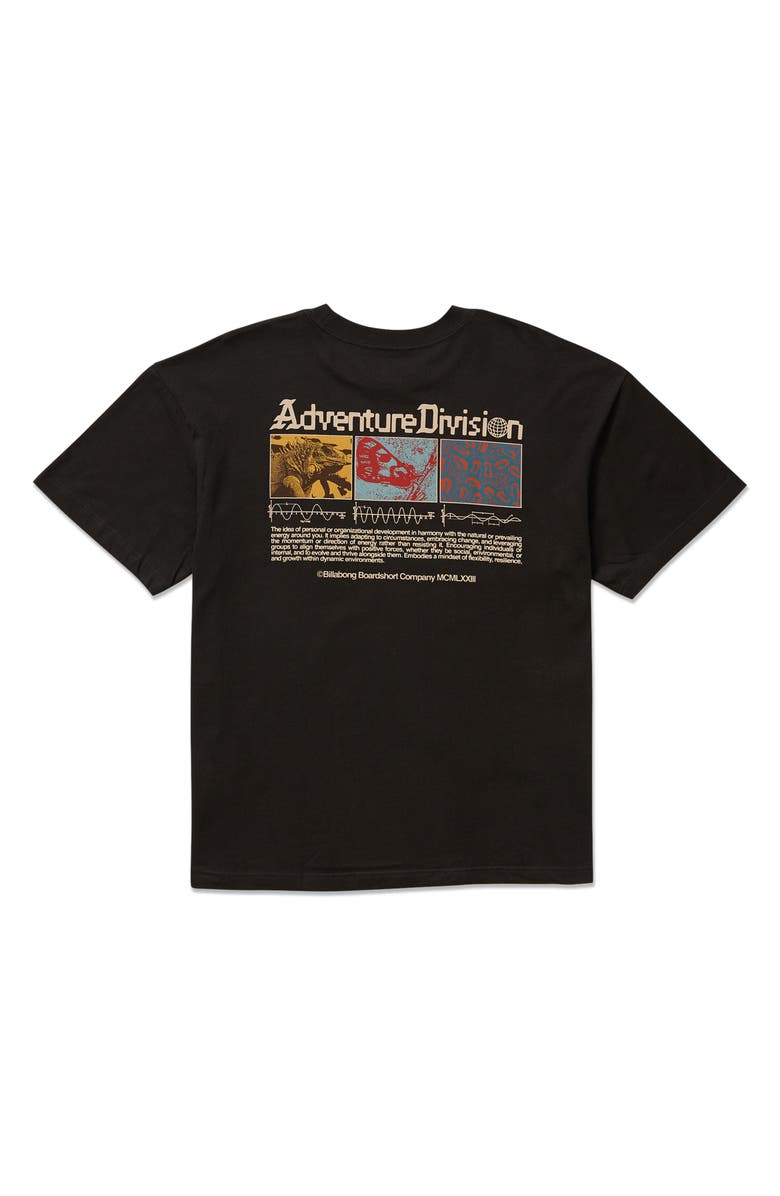 Billabong Evolve Adventure Division Organic Cotton Graphic T-Shirt, Alternate, color, Washed Black