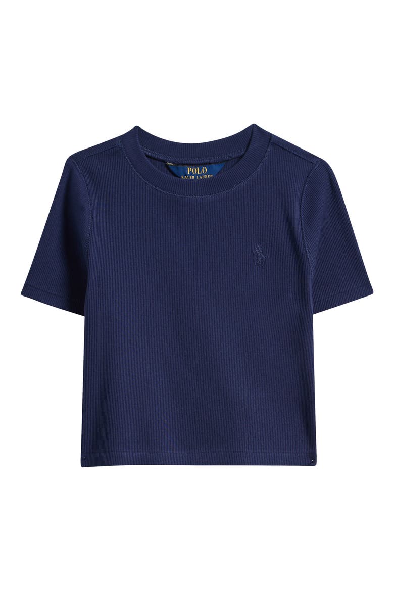 Kids' Boxy Rib T-Shirt, Main, color, NEWPORT NAVY