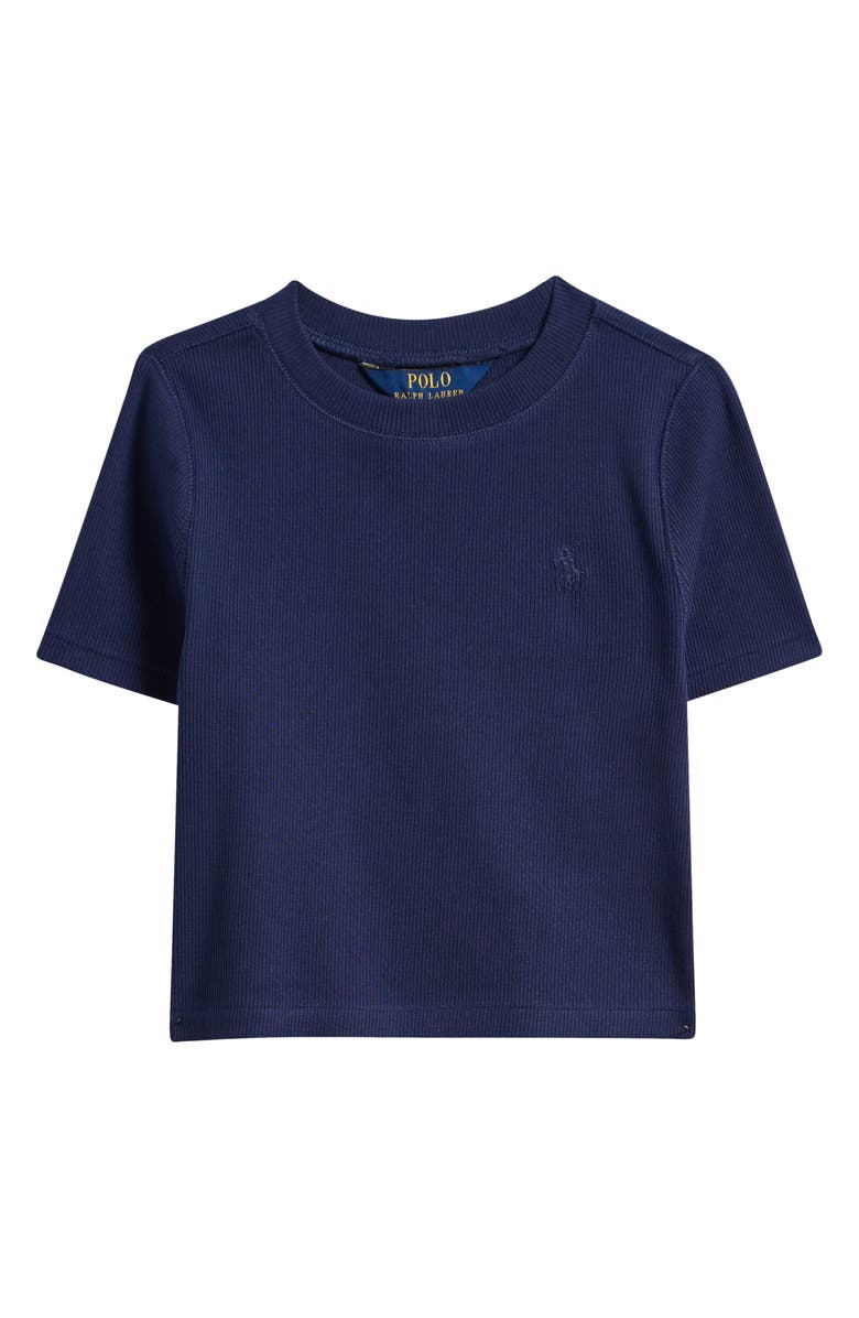 Polo Ralph Lauren Kids' Boxy Rib T-Shirt, Main, color, Newport Navy