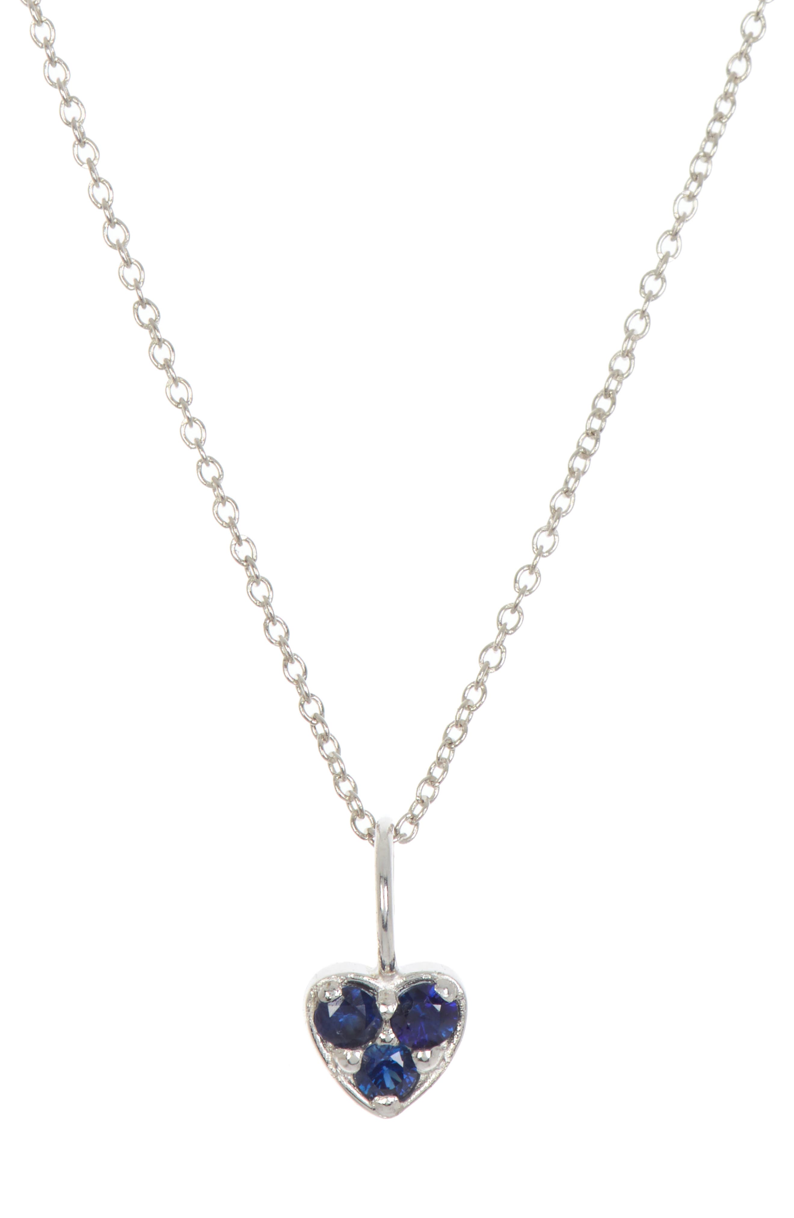 Bony Levy 18K White Gold Sapphire Heart Pendant Necklace