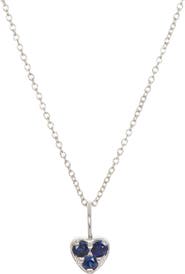 Bony Levy 18K White Gold Sapphire Heart Pendant Necklace