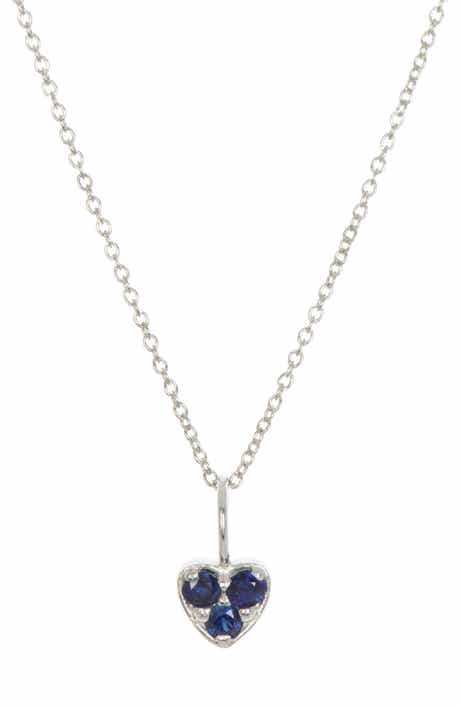 Bony Levy 18K White Gold Sapphire Heart Pendant Necklace