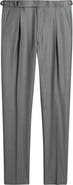 Zanella Danny Pleated Solid Wool Dress Pants