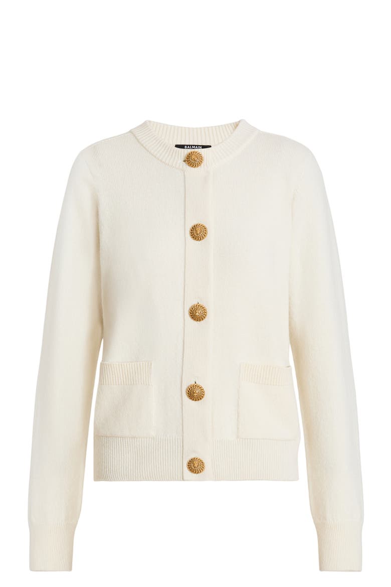 Eco-cashmere cardigan, Alternate, color, white