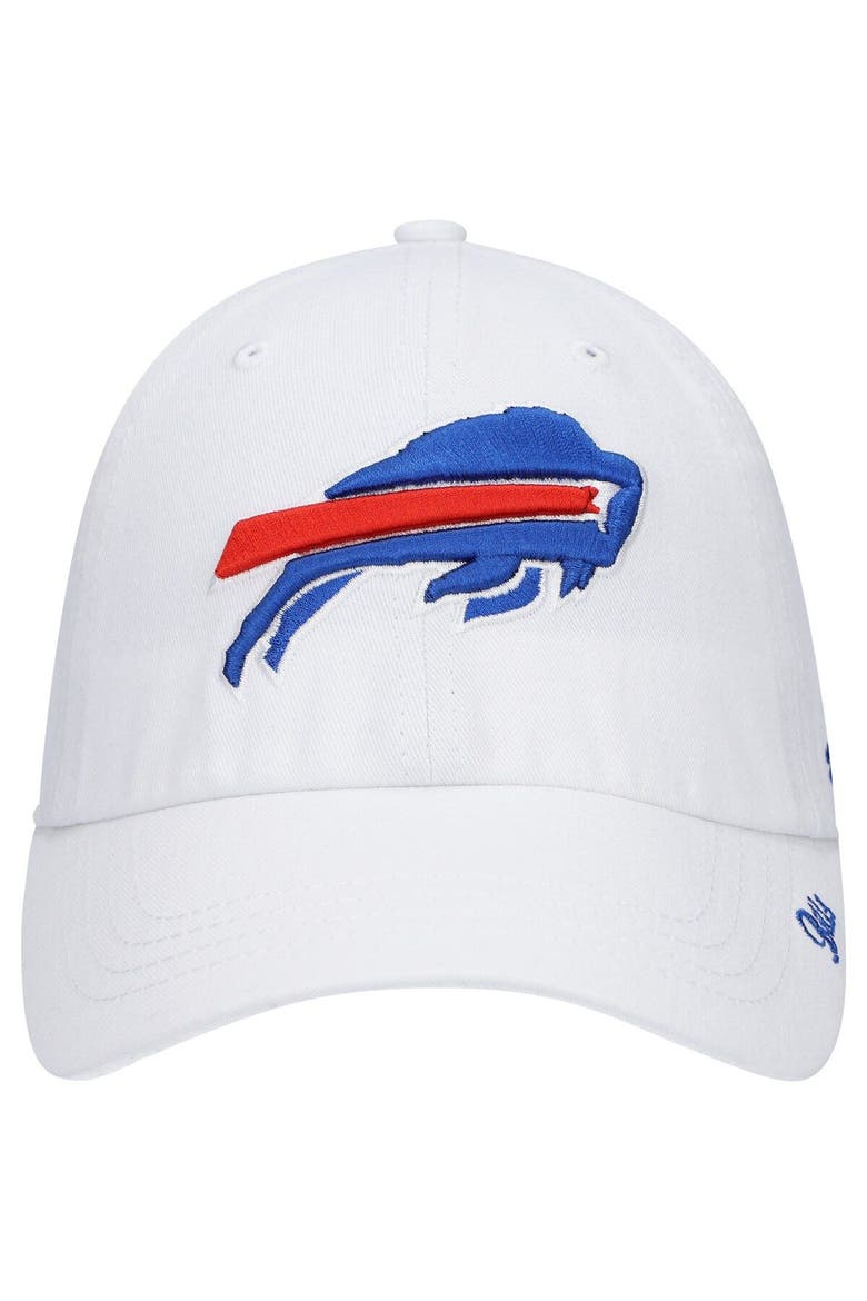 Women's '47 White Buffalo Bills Miata Clean Up Logo Adjustable Hat, Alternate, color, White