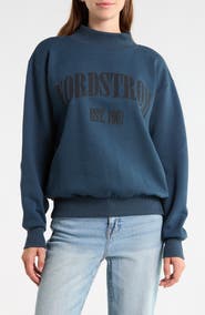 Abound Graphic Mock Neck Fleece Sweatshirt