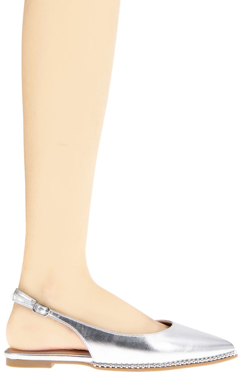 BCBGeneration Valerie Slingback Pointed Toe Flat, Alternate, color, Silver