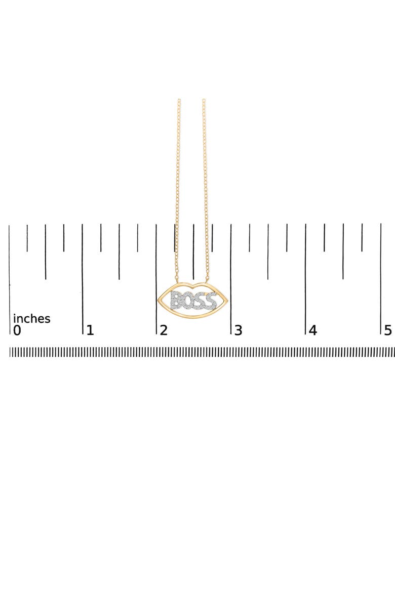 14K Yellow Gold Plated Silver 1/4 Cttw Diamond "Boss" Pendant Necklace, Alternate, color, Yellow