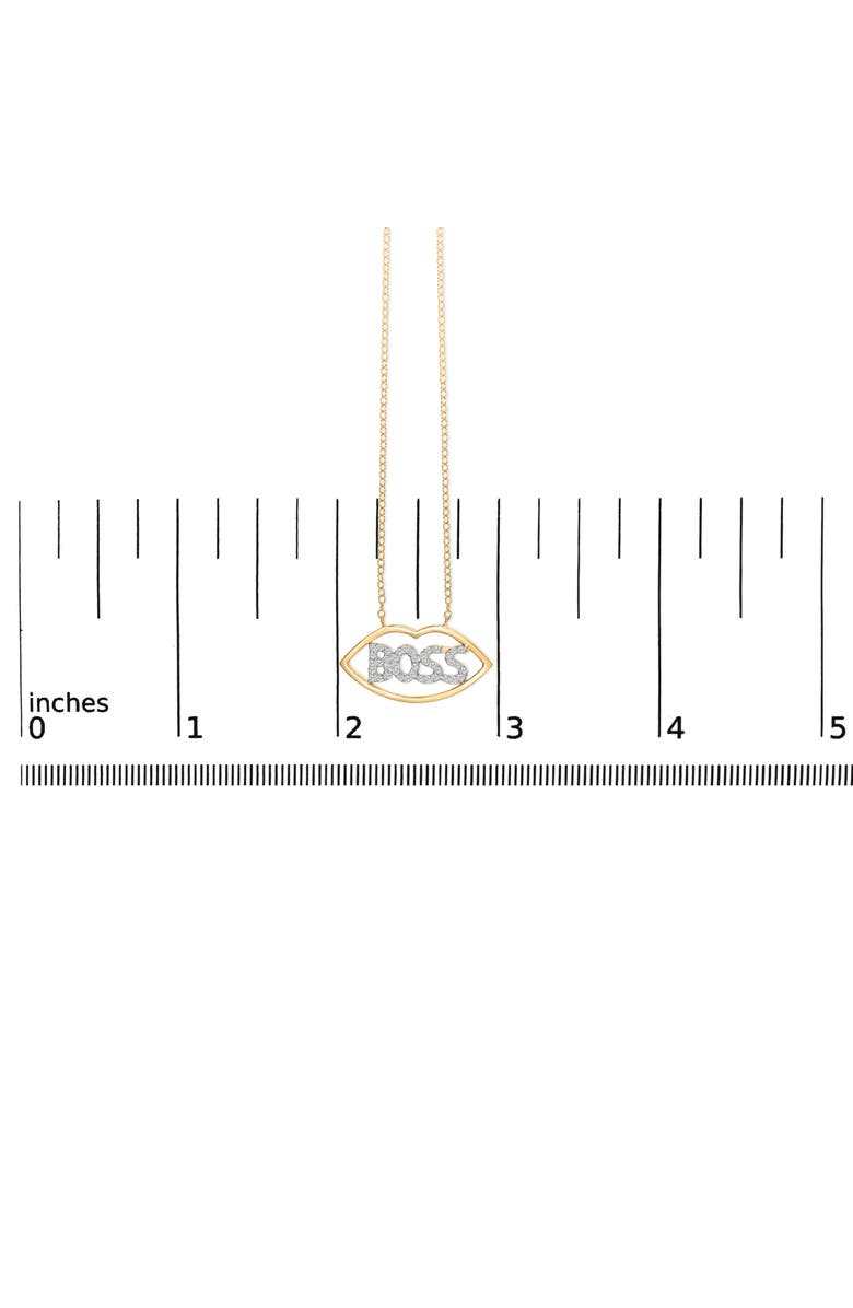 Haus of Brilliance 14K Yellow Gold Plated Silver 1/4 Cttw Diamond "Boss" Pendant Necklace, Alternate, color, Yellow