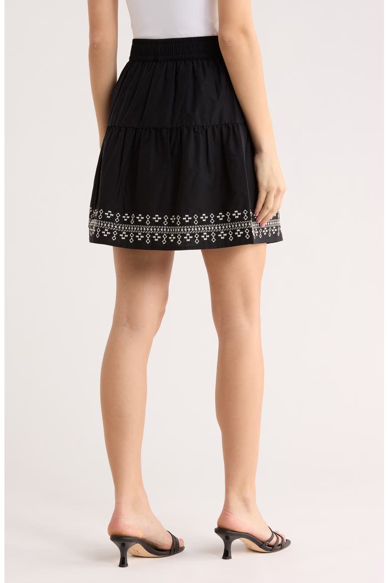 Embroidered Cotton Blend Miniskirt, Alternate, color, BLACK COMBO