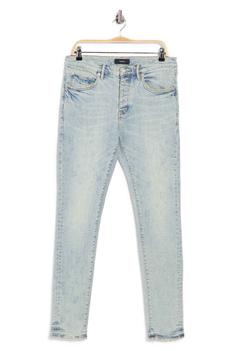 Albus Crystal Monogram Jeans, Main, color, LIGHT INDIGO