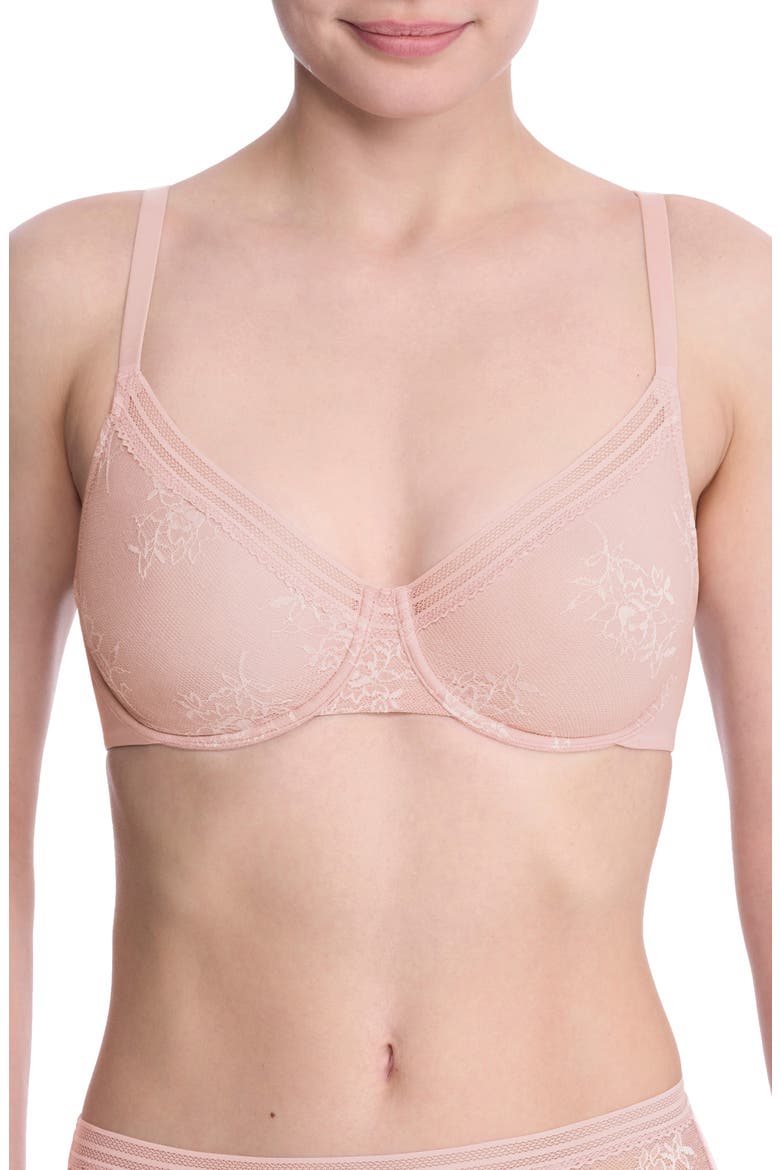 Love Lace Underwire Bra, Main, color, PINK PEARL/ WARM WHITE