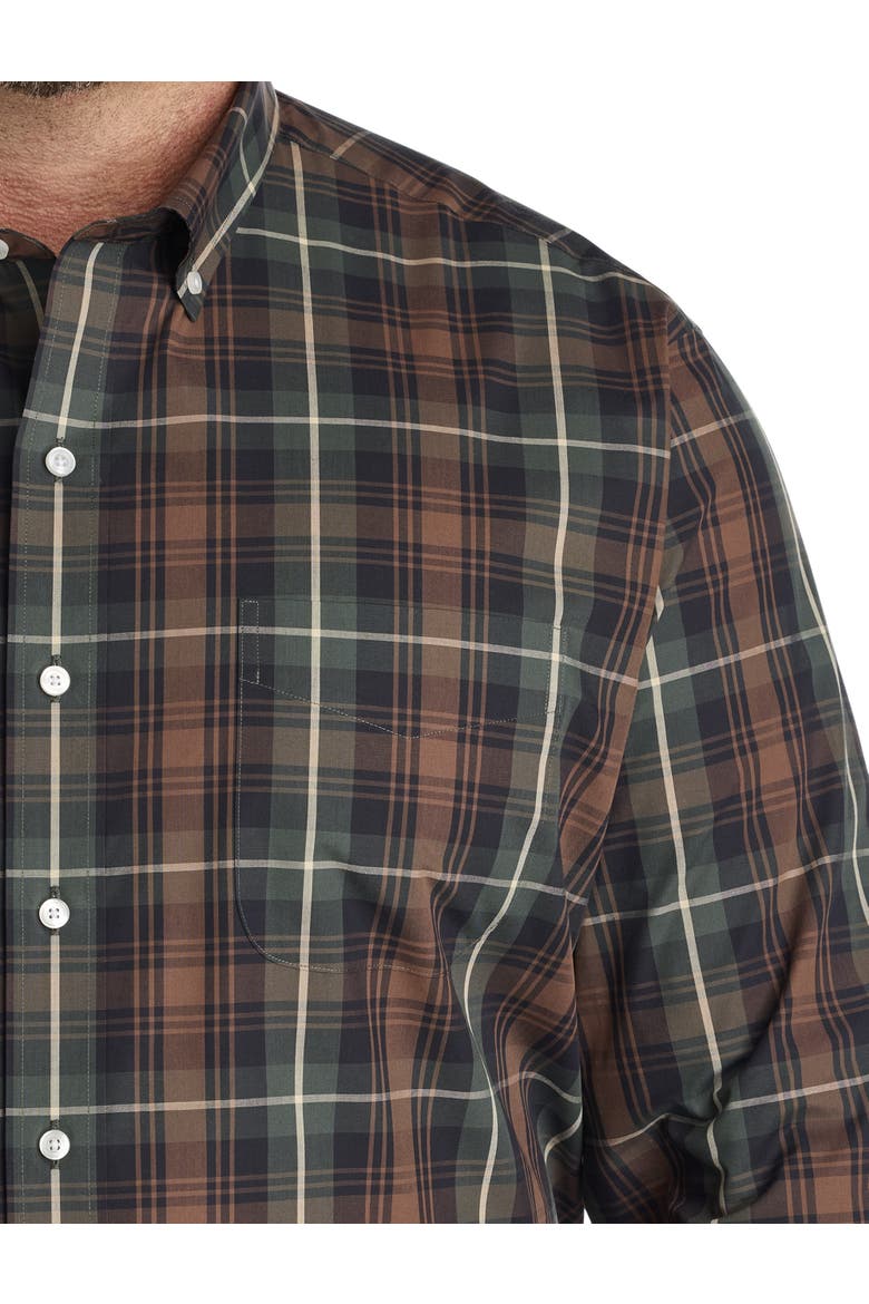 Big & Tall Large Plaid Performance Sport Shirt, Alternate, color, GREEN MULTI