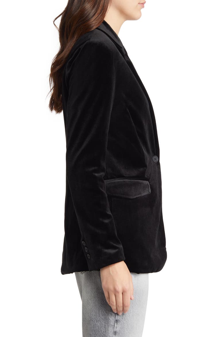 Velvet One-Button Blazer, Alternate, color, CLOSING TIME