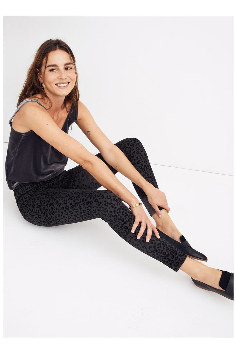 Mid-Rise Flocked Leopard Skinny Jeans, Alternate, color, FLOCKED LEOPARD