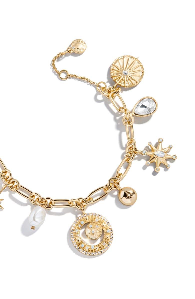 BaubleBar Cressida Celestial Charm Bracelet, Alternate, color, Gold/ Clear