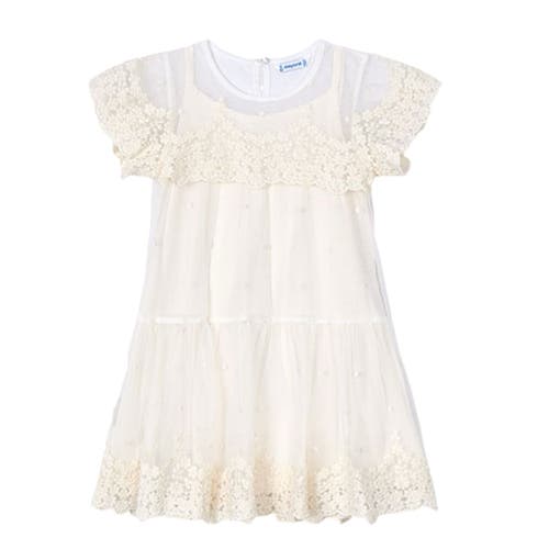 Mayoral Embroidery Dress in Champagne 