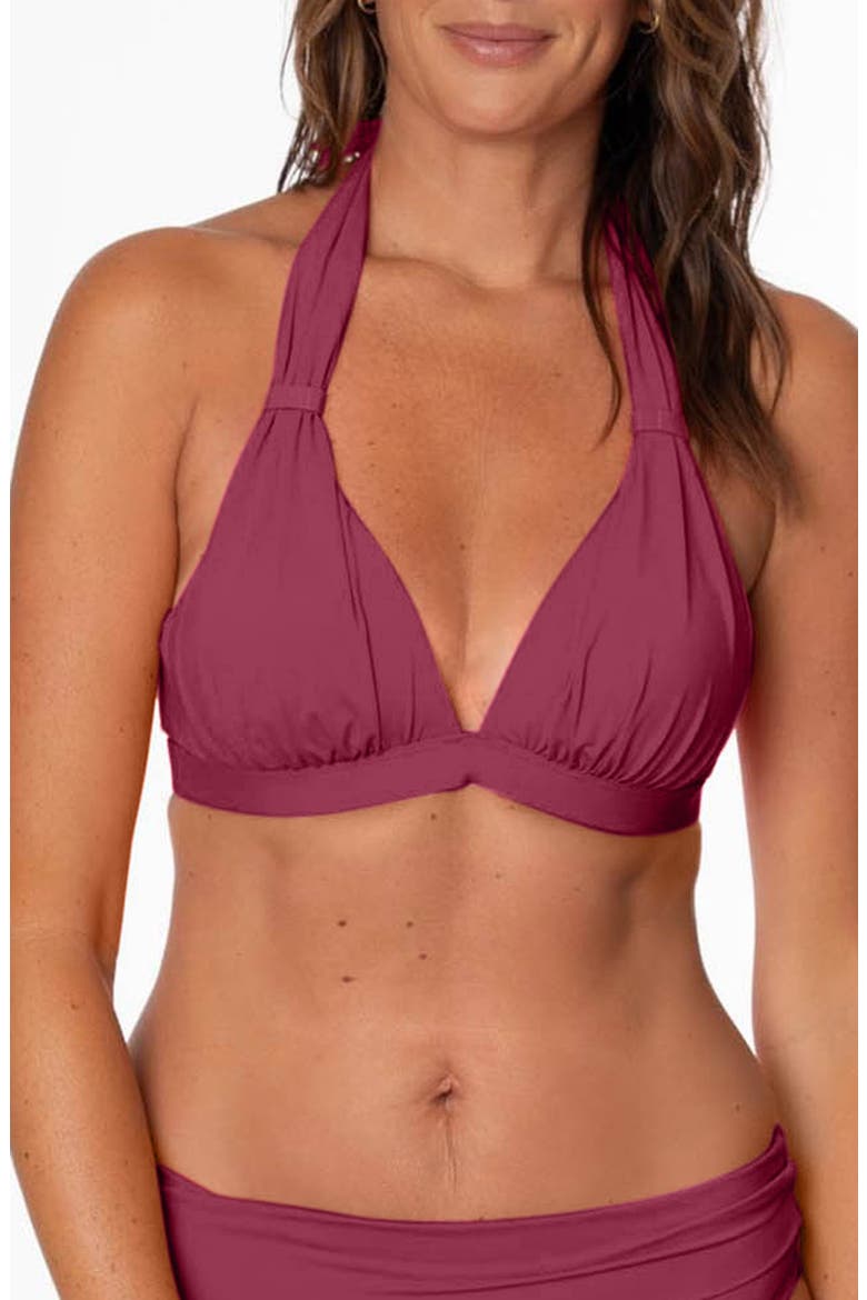 Amy Halter Bikini Top, Main, color, MULBERRY