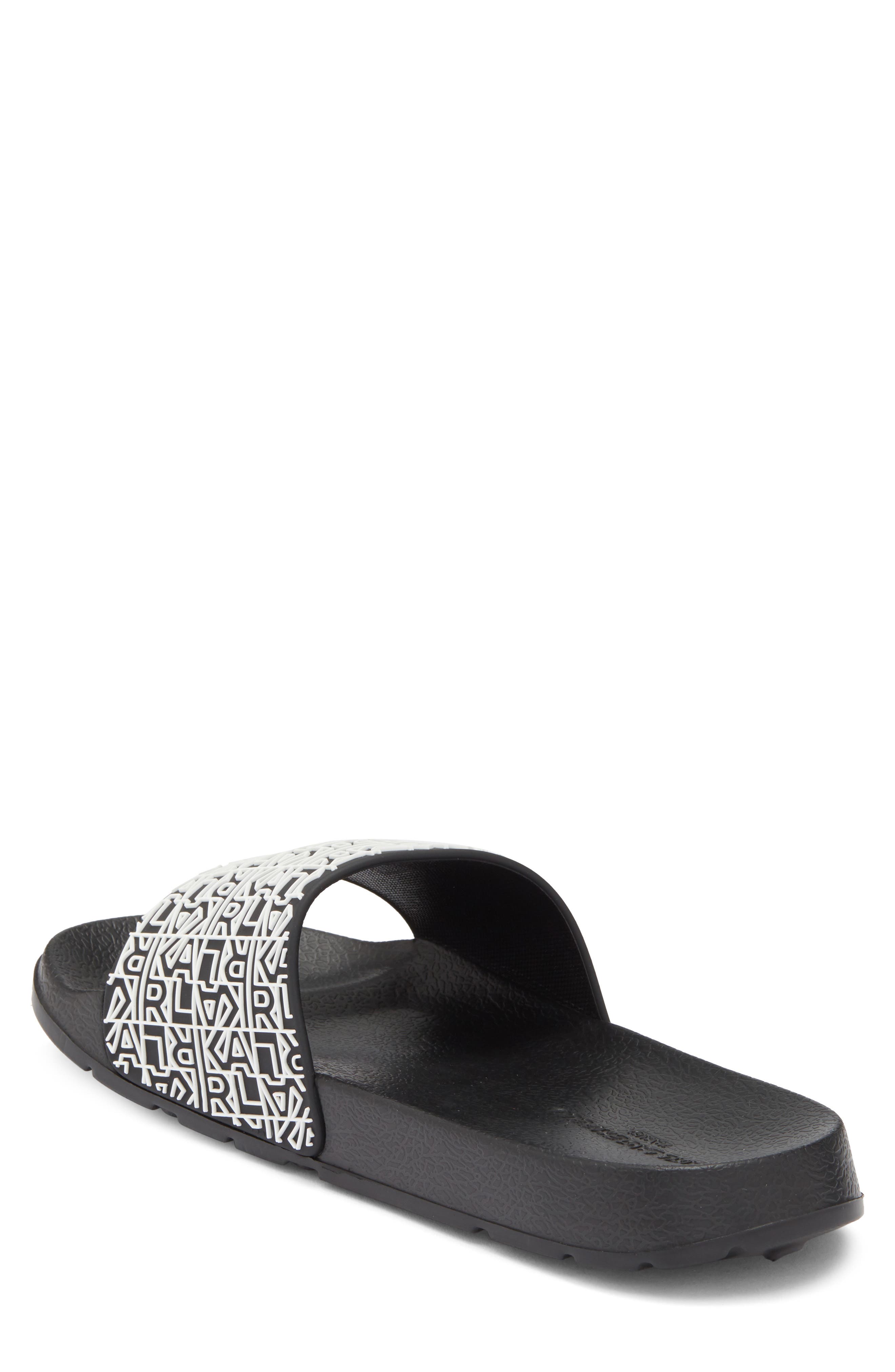 KARL LAGERFELD PARIS Block Logo Slide Sandal, Alternate, color, Black
