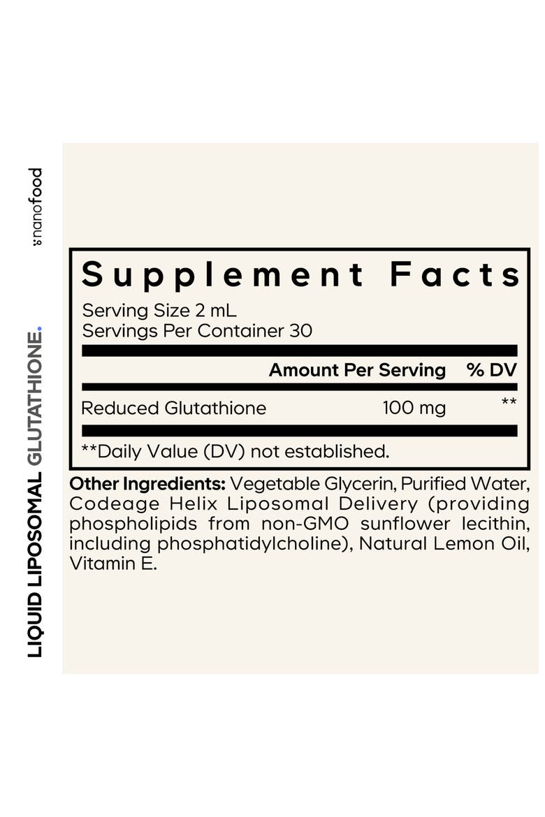 Nanofood - Liquid Liposomal Glutathione, Alternate, color, White