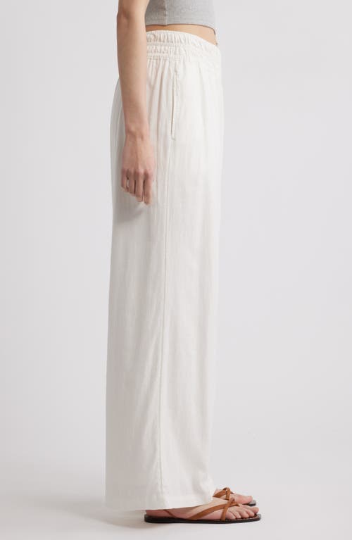 Treasure & Bond Linen Blend Smocked Waist Wide Leg Pants