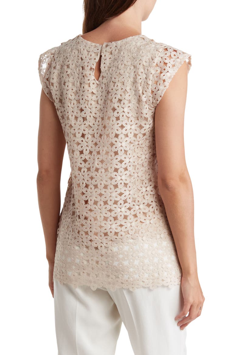 Cap Sleeve Lace Blouse, Alternate, color, CHAMPAGNE