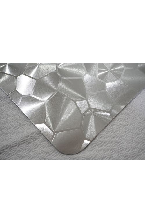 Dainty Home Mirror Print Set Of 4 Placemats In Silver