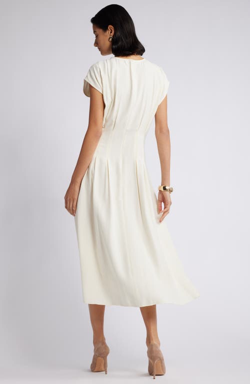 Nordstrom Pleated A-line Dress In Ivory Pristine