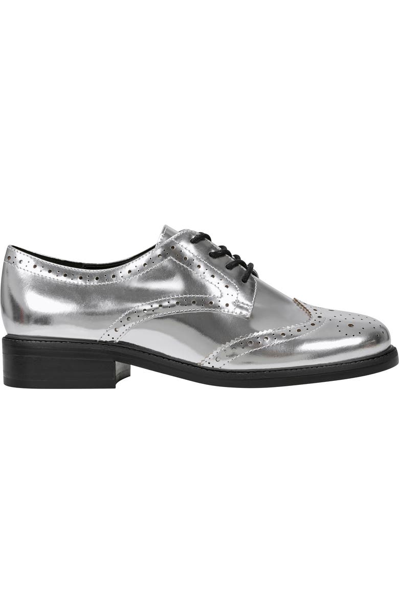Marc Fisher LTD Perrie Wingtip Derby, Alternate, color, Silver