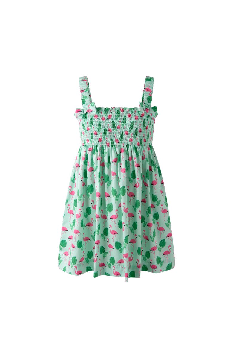 Rachel Riley Flamingo Sundress, Main, color, Green