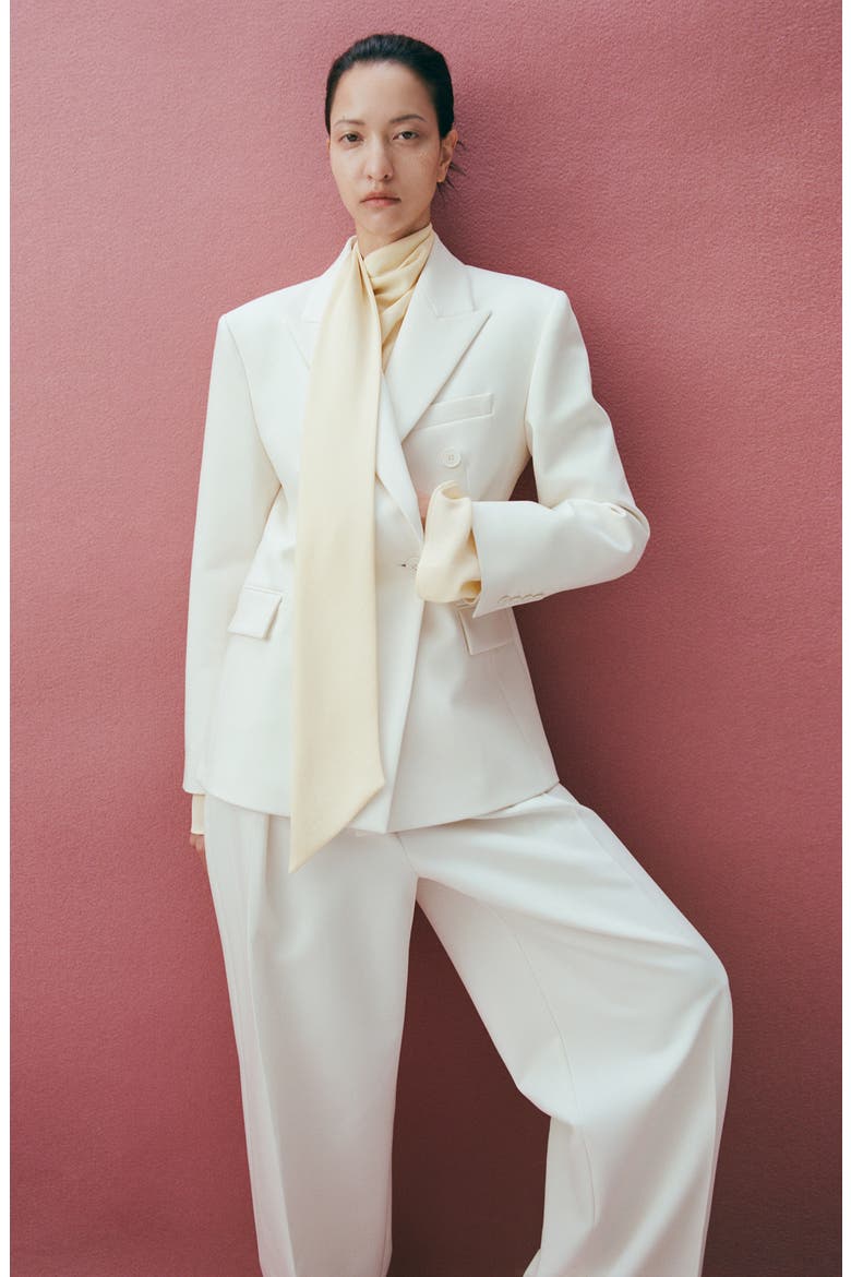 Fitted Double Breasted Blazer, Alternate, color, ECRU