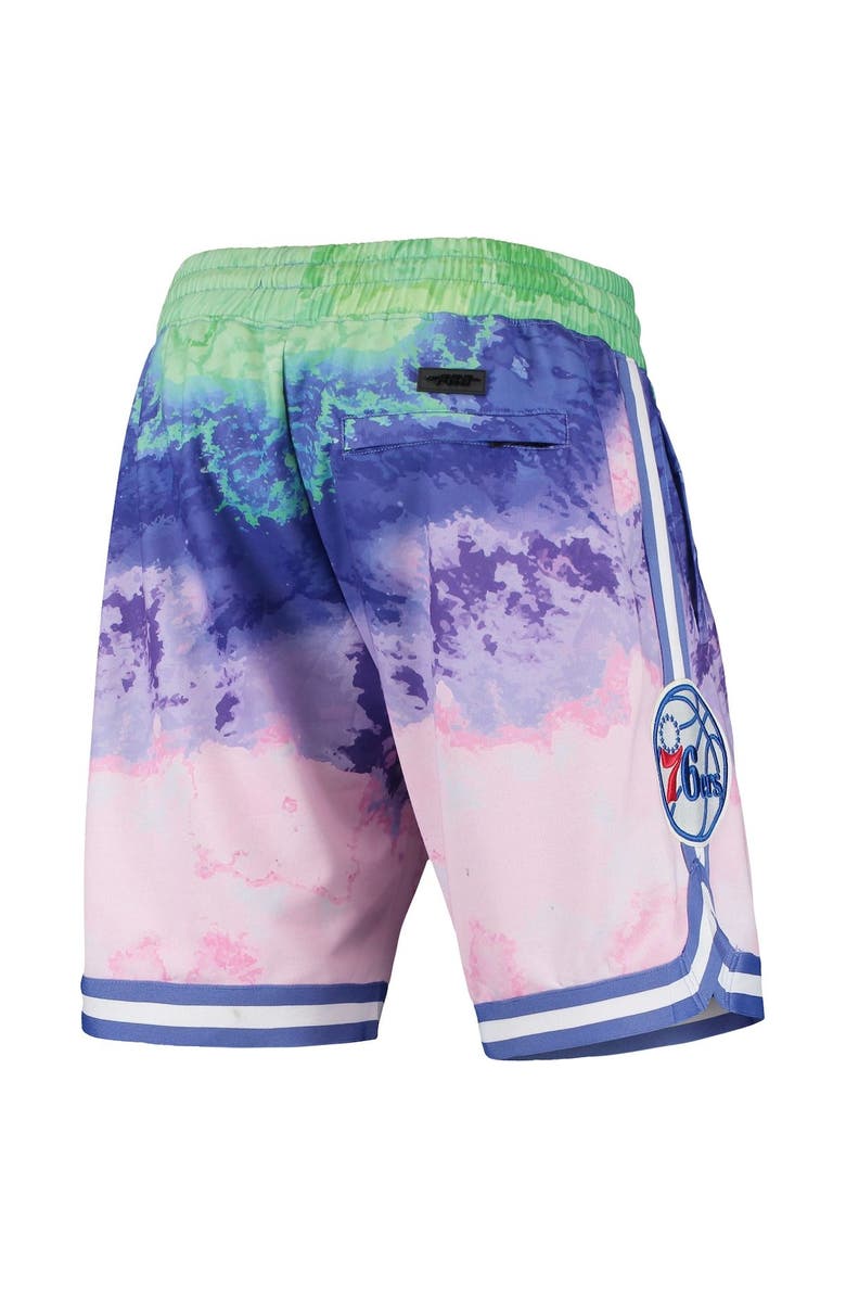 PRO STANDARD Men's Pro Standard Pink Philadelphia 76ers Multicolor Dip-Dye Shorts, Alternate, color, 