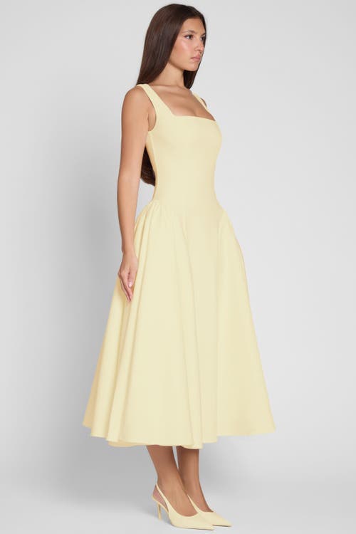 Leau Chloe Corset Midi Dress In Yellow