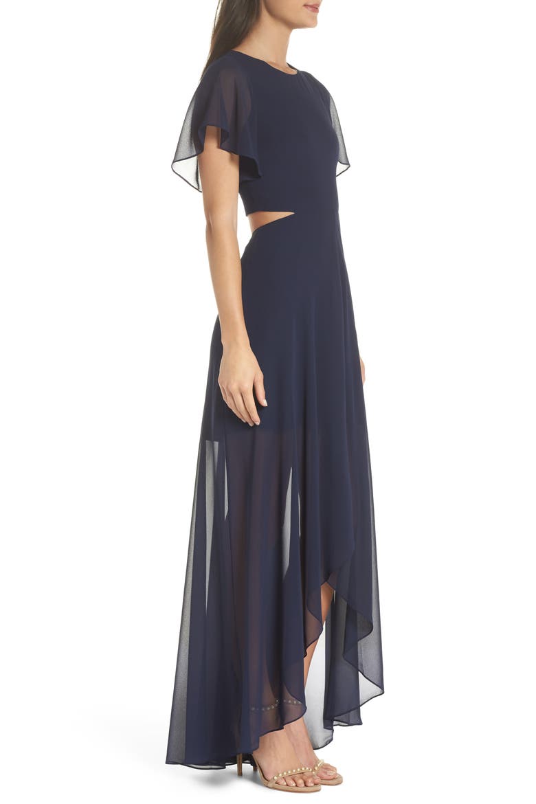 Cutout Maxi Dress, Alternate, color, NAVY