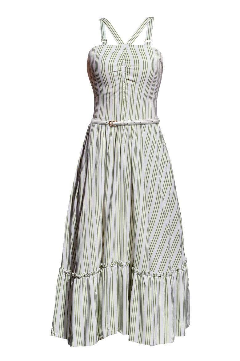 Lexi Dress, Alternate, color, White/Peridot Green