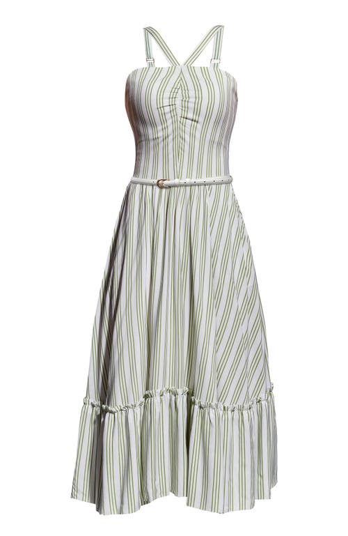 As By Df Lexi Dress In White/peridot Green