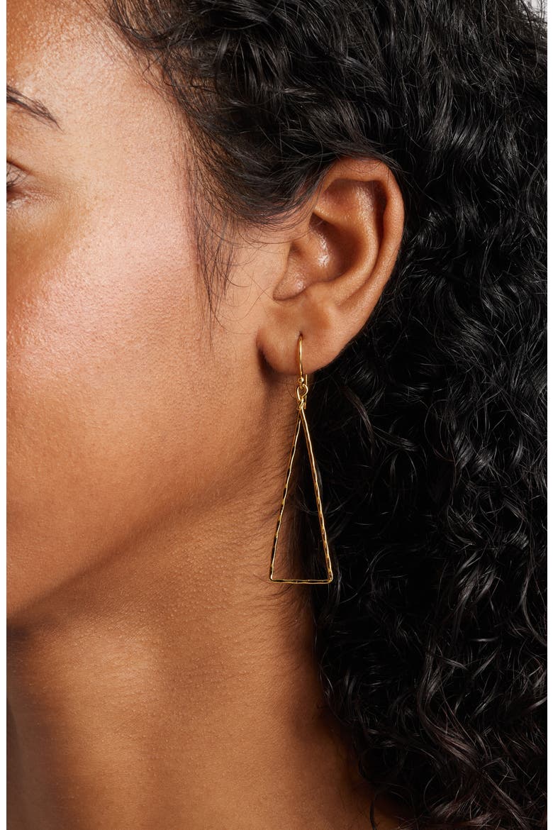Estelle Triangle Drop Earrings, Alternate, color, GOLD