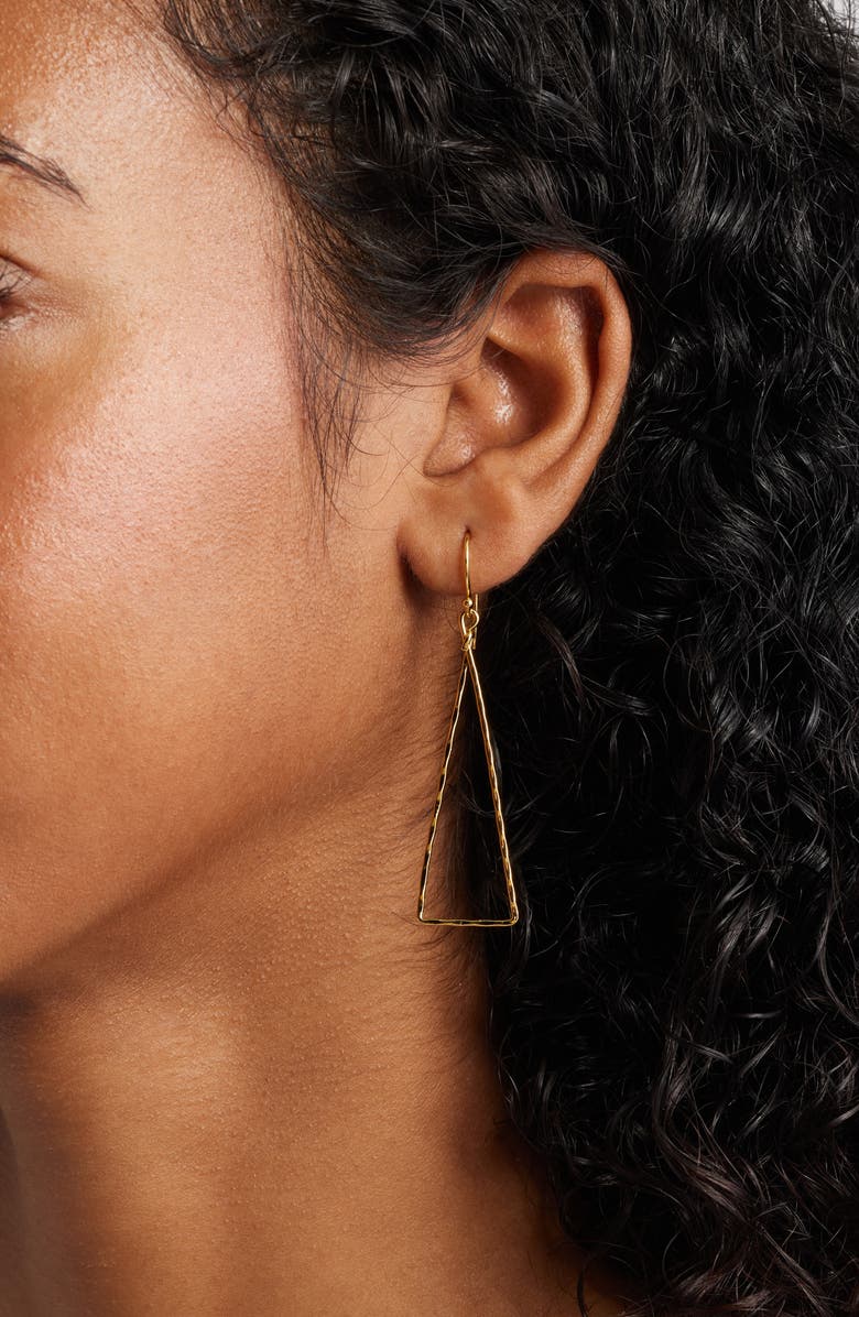 Kiara by Ki-Ele Estelle Triangle Drop Earrings, Alternate, color, Gold