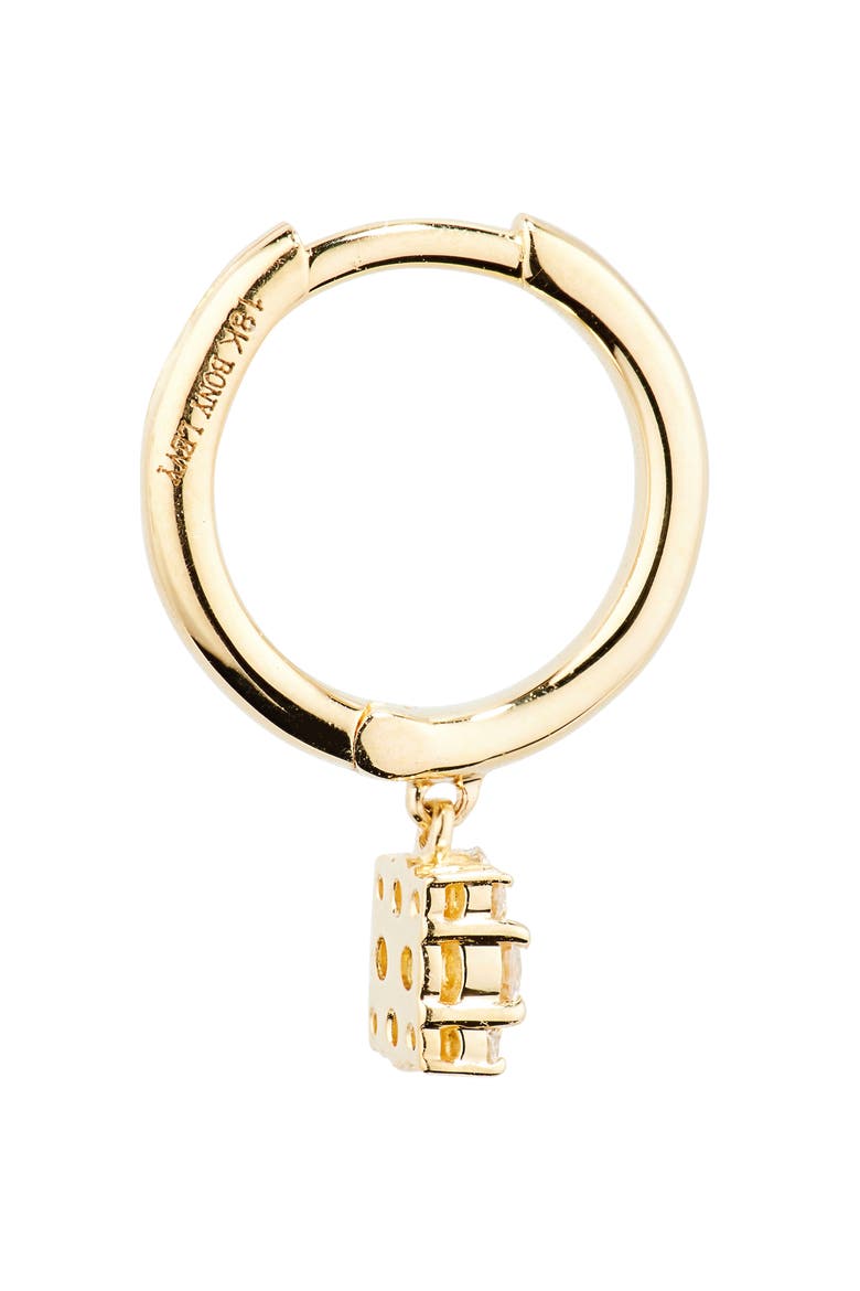 Mika Diamond Drop Huggie Hoop Earrings (Nordstrom Exclusive), Alternate, color, 18K YELLOW GOLD