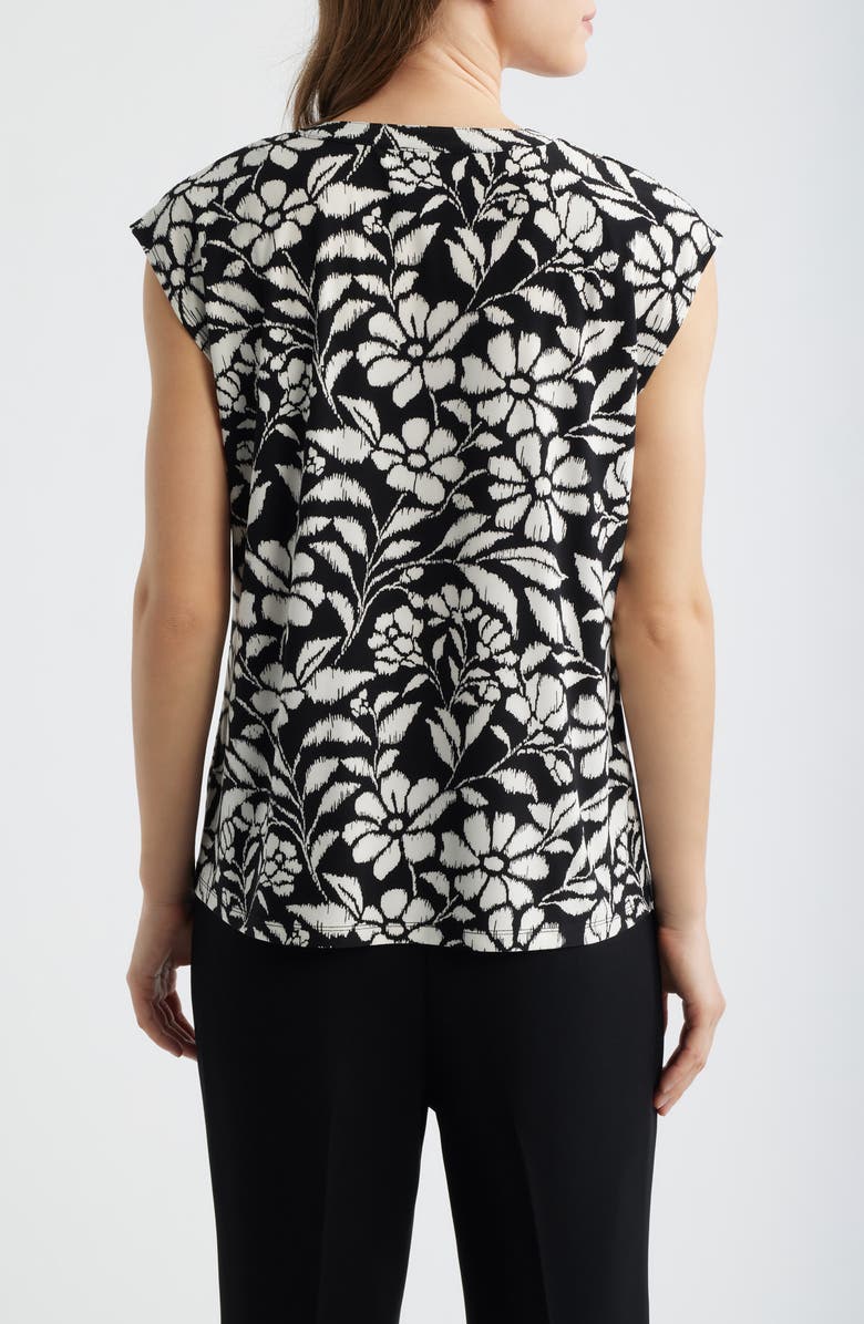 AK ANNE KLEIN Floral Knit Top, Alternate, color, Anne Black/ White Dove