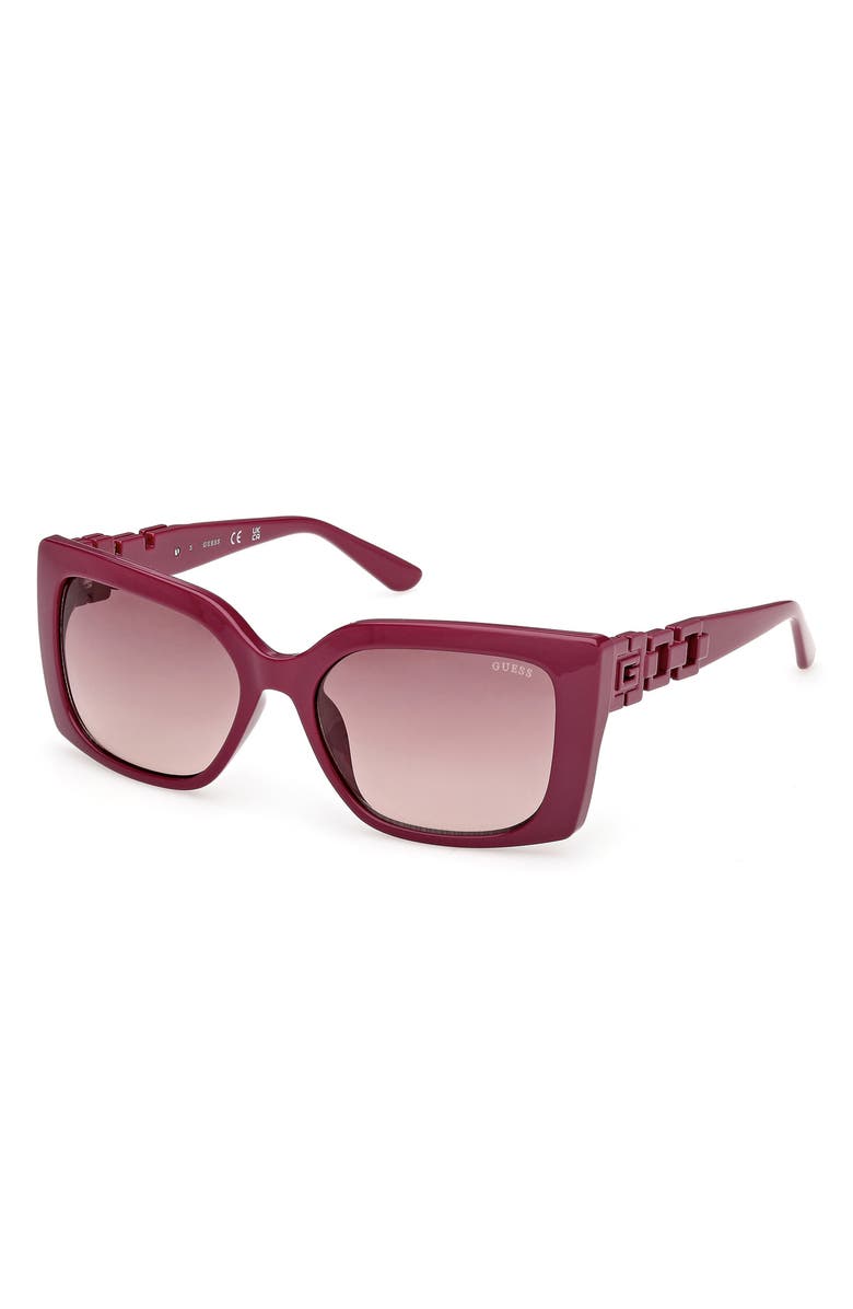 GUESS Rectangular Sunglasses, Alternate, color, Violet / Gradient Bordeaux