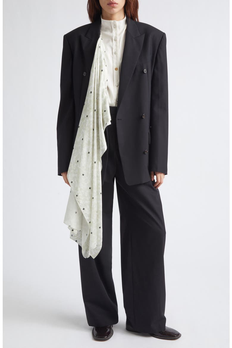 Blend Scarf Double Jacket, Main, color, BLACK