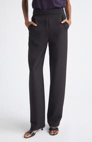 Emporio Armani Stretch Cady Straight Leg Pants