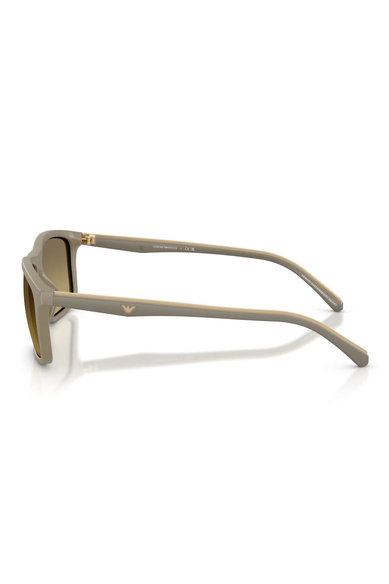 57mm Gradient Pillow Sunglasses, Alternate, color, MATTE BEIGE / BROWN GREY